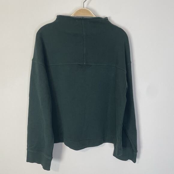 Madewell Long-Sleeve Funnel-Neck Sweatshirt Luxury Forest Large NT723 Athleisure - Picture 4 of 13